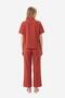 Women's Muslin Buttoned Short Sleeve Shirt Collar Pajama Set - 3