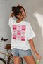 Cherry and Bow Back Print Unisex Oversize T-Shirt – Cotton Crew Neck Casual T-Shirt