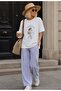 Summer Glow Illustration 3D T-Shirt with Straw Appliqué Detail