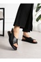 Orvessa Black Genuine Leather Women's Sandals - 3