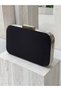 Black Z.A.R.A. Satin Crystal Stone Embroidered Chain Women's Evening Dress Bag Wedding Engagement Graduation - 4