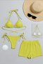 Night Women's 3-Piece Set with Highlighted Shorts and Side-Tie Bikini Swimsuit Set