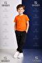 Boys' Plain Trousers with Elastic Waist Lycra Folded Cuffs Style 8.Mdl