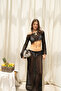 Forio Black Knitwear Crop Skirt Set - 6