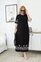 Plus Size Printed Dress with Sleeves and Skirt - 4