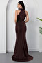 Halter Neck Slit Glitter Dress Drp0013 - 7