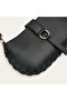 Women's Black Handbag with Stitching Detail - 3