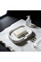 Concrete Soap Dish with Drain Channel Minimal Rectangular Bathroom Accessory - 4