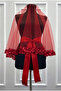 Red Bridal Veil Set, Sparkling Sequins and Sequin Embroidery, Henna Night Veil, Bridal Veil - 3