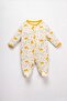 100% Cotton Unisex Baby 3-Piece Booties and Rompers Set with Dino Pattern - 3
