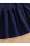 Navy Blue Skirt Ruffle Detailed Boat Neck Crop Top 2-Piece Set the Most Trendy Combination of the Summer - 4