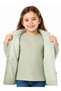 Girl's Green Color Thin Quilted Vest with Snap Closure Pockets and Heart Embroidery Detail - 2