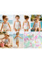 Girls' Patterned Ruffle Swimsuit – Comfortable & Stylish Design for Summer Beach & Pool 3-7 Years - 5