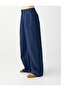 Navy Blue Regular Leg High Waist Woven Trousers with Pocket Detail - 4