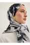 Gray Floral Patterned Soft Scarf - - 4