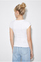 Women's White Degaje Collar Lycra Blouse with Gathered Detail on the Sides 6157 60286227 - 6
