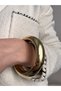 Gold Plated Organic Formed Modern Curved Anti-Tarnish Steel Bracelet
