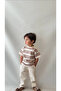 Boy's Striped T-Shirt Gabardine Pants Set - 5