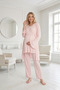 New Season Pink Maternity Summer Flounce Design 100% Cotton Double Breasted Short Sleeve Dressing Gown Pajama Set - 2