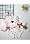 Baby Girl Red Heart Patterned Cotton Bow Detailed 2-Piece Romper with Headband - 2