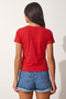 Lace Detailed Viscose Blouse Lrn0042 Red - 5