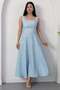 Square Neck Floral Thick Strap Dress Grs4009 - 5