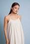 Pleated and Lace-Detail Short Dress Natural - 3