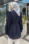 Ribbed Ruffle Sleeve Detailed Tunic Y0116 - Dark Blue - 4