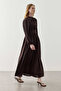 Loose Fit Draped Dress Brown - 7