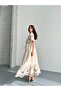 Women's Etami̇n Embroidered Linen Dress with Lining - 7