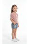 Striped Ruffled Girls' Top and Bottom Set - 2