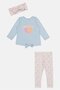 Toddlers Girl 3Pcs Graphic Print Top And Leggings Set with Headband, Multicolor - 2