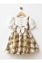 Retro Patterned Short Sleeve Bow Children's Dress - 2