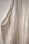 Beige-Anthracite Pool Collar Sleeveless Striped Pocketed Lurex Textured Hem Oval Muslin Woven Dress 108 55 - 7