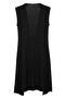 Large Size Slim Fit Thin Combed Cotton Long Vest 8768-01 Black - 6