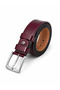 Men's Belt 4 cm Burgundy Classic Sports Belt – Suitable for All Trousers - 3