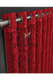 Red Rustic Curtain with Eyelet Rings and Pipe Rings for Decorating Curtains - 2