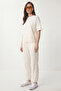 Lace Detailed Knitted Top and Bottom Set Laz0002 Ecru - 4