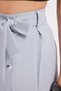 Women's slim fit pleated cotton skirt with front button closure, belted waist, and slit detail - gray - 4