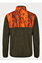 Men's Khaki Orange Saz Patterned Fleece Coat Hunter Fisherman Outdoor Jacket - 2