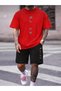 Unisex Wide-Let T-Shirt and Shorts Black Printed Set