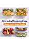 1040ml Glass Container with [Pack of 2] 4 Sided Snap Locking Plastic Lids, Containers for Kitchen Food Microwave, Oven, Fridge and Dishwasher | Airtight Food Storage Containers BPA Free - 5