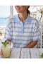 Summer Polo Neck Striped Shorts Knitwear Set, Two-Piece Set - 3
