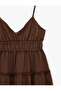 Strappy Layered Flounce Viscose Blend V-Neck Mini Dress - 3