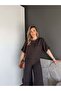 Premium Slit Detailed Gathered Waist Pant Blouse Set - 5