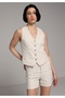 Slim Fit Women's Stripe Denim Vest