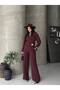 Women's Double-Breasted Collared Trouser Suit with Belt, Stylish Two-Piece Set - 2