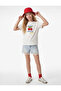 Crew Neck Short Sleeve Cherry Embroidery Detailed Cotton T-Shirt - 2
