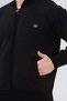 Black Men's Dad and Middle-Aged Knitwear Steel Knit Diamond Pattern Lined Acrylic Zipper Pocket Dad Cardigan - 3