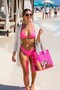 R&M Promotional Waterproof Transparent Pvc Women's Beach and Shoulder Bag - Pink (3 Different Color Handle Options) - 3
